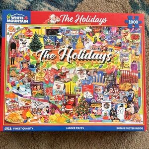 White Mountain Festive Holiday Collage Puzzle